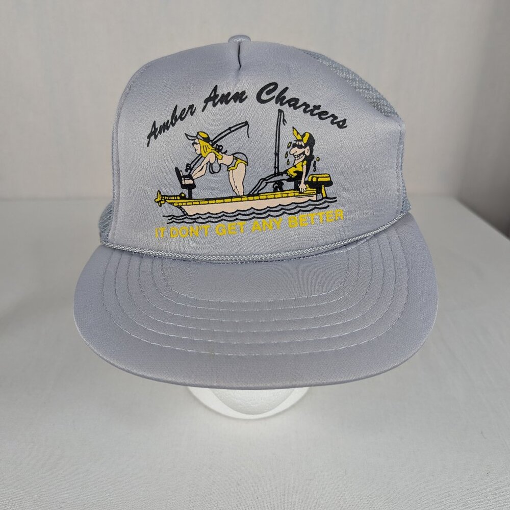 It Don't Get Any Better Vintage Snapback Trucker Hat Amber Ann Charters Fishing